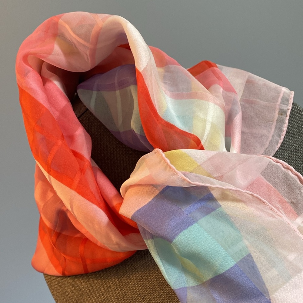 Vintage Chiffon Art Nouveau Scarf